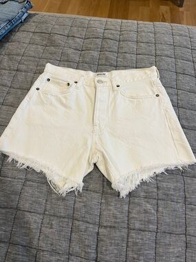 AGOLDE Parker Long Shorts in Panna Cotta